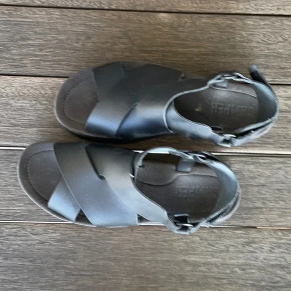 Camper Black Leather Platform Sandals 40 - Picture 3 of 5